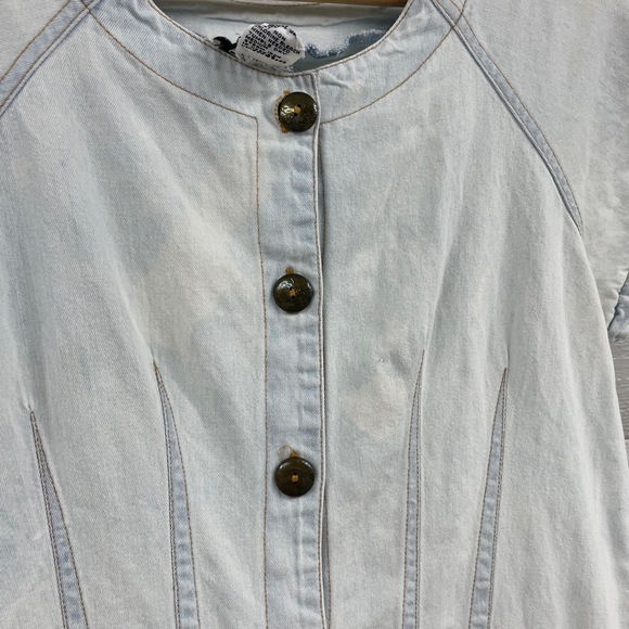 Tower Hill Vintage Denim Romper One Piece Button Down Casual shorts‎ bodice 10 - Picture 3 of 14